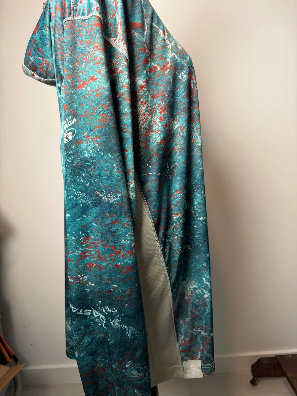 Coastal Performance Hoodie in Teal & Coral by Calcutta